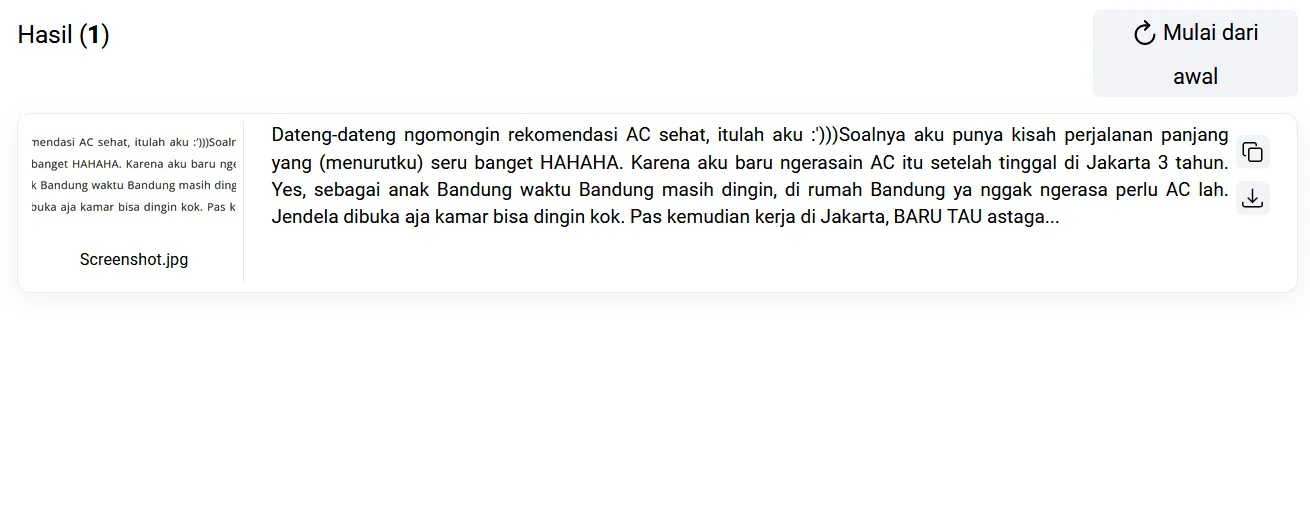Dapatkan Teks yang Diekstrak dari Kotak Output Cara Mengubah Gambar ke Teks Dalam Hitungan Detik 5 Dapatkan Teks yang Diekstrak dari Kotak Output