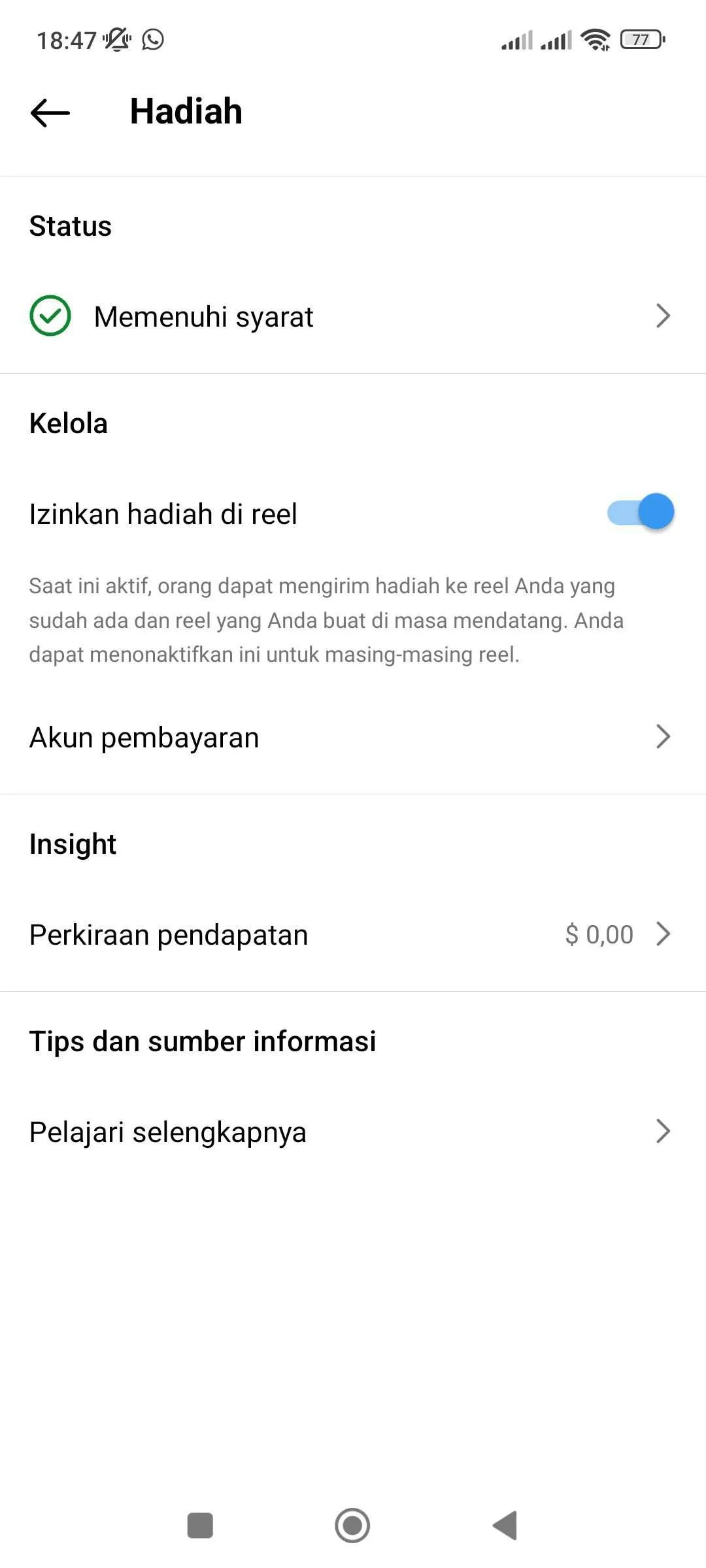 Screenshot 2024 01 29 18 47 42 284 com.instagram.android Cara Dapatkan Uang di Instagram dari Fitur Hadiah 31 Screenshot 2024 01 29 18 47 42 284 com.instagram.android