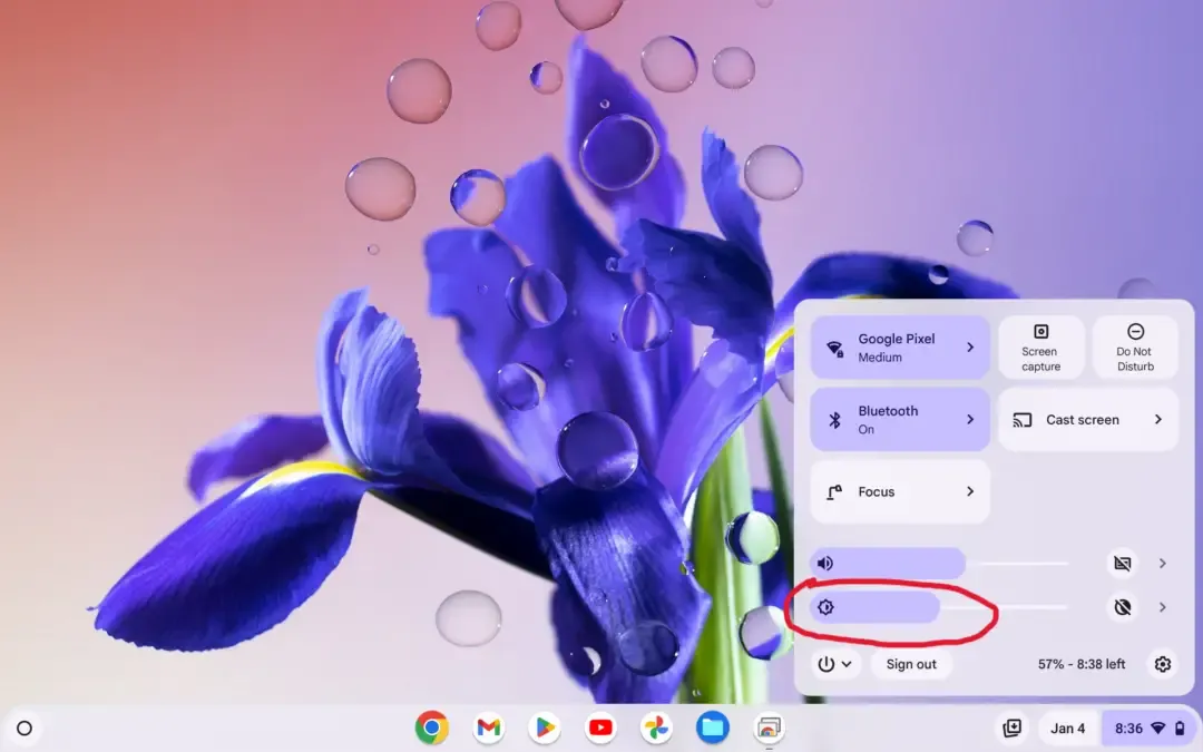 How to Use Quick Settings for Brightness Control Cara Mengatur Kecerahan Layar Chromebook dengan Mudah 4 How to Use Quick Settings for Brightness Control
