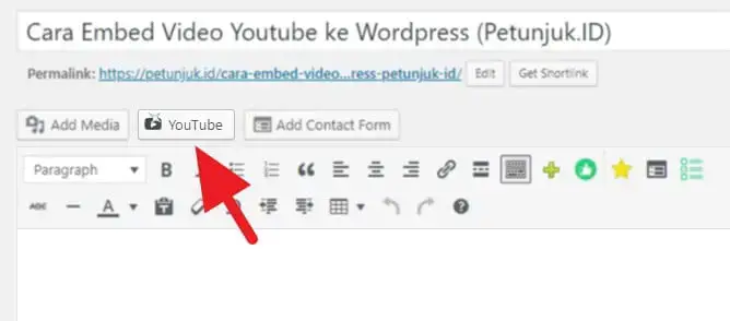 Cara Embed Video Youtube WordPress