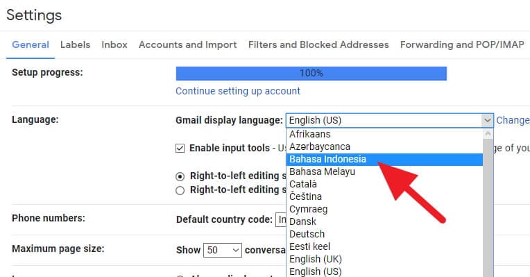 Cara Mengganti Bahasa Gmail