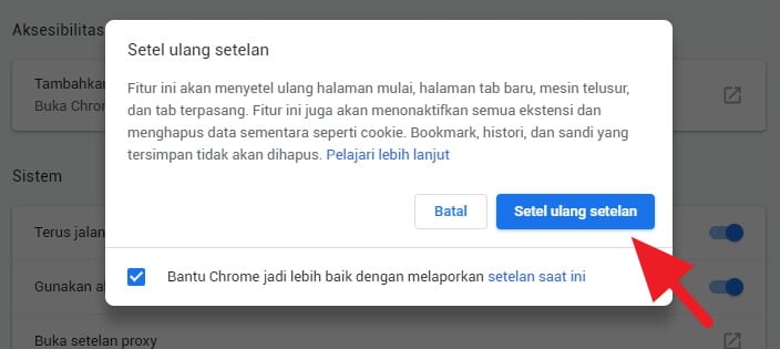 Cara Reset Google Chrome ke Pengaturan Awal