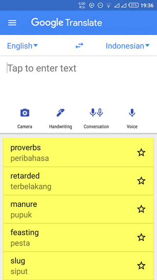 Melihat Riwayat Google Translate Android