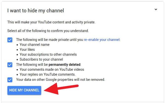 Dampak menyembunyikan channel Youtube