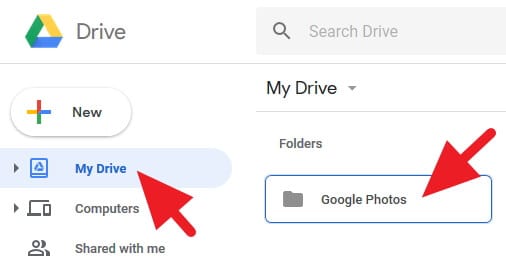 Folder Google Photos di Google Drive