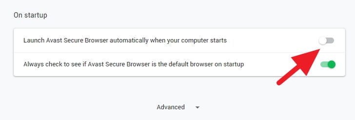 Avast Secure Browser Startup