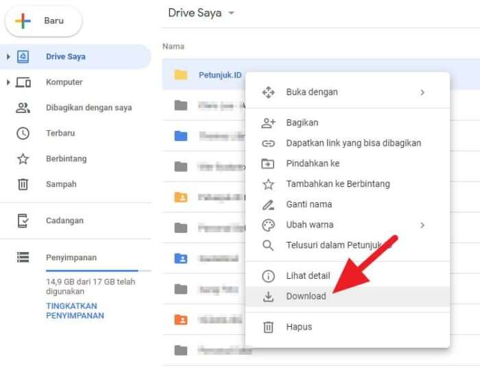 Cara download file besar di google drive