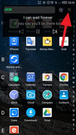 Tutup Lirik Cara Cepat Hilangkan Lirik Joox di Depan Layar HP Android 4 Tutup Lirik