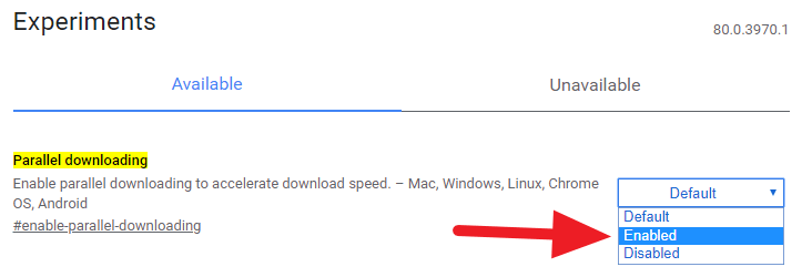 Chrome enable parallel downloading
