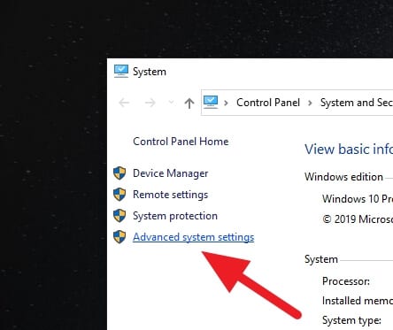 Advanced system settings Cara Mengatasi Gambar Thumbnail Tidak Muncul di Windows 10 8 Advanced system settings