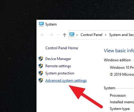 Advanced system settings Cara Mengatasi Gambar Thumbnail Tidak Muncul di Windows 10 10 Advanced system settings