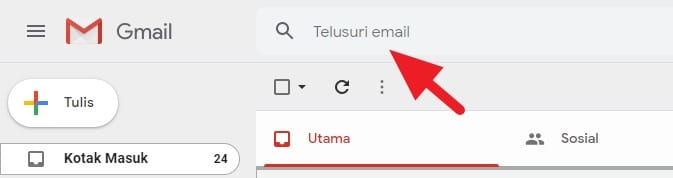 Kolom pencarian Gmail Cara Mudah Mencari Email yang Belum Dibaca di Gmail 3 Kolom pencarian Gmail