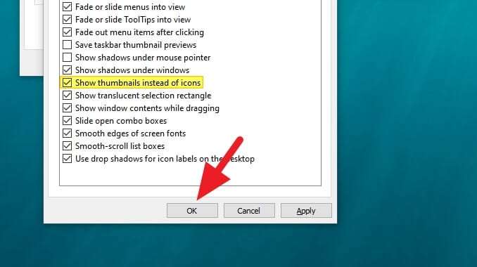 Show thumbnails instead of icons Cara Mengatasi Gambar Thumbnail Tidak Muncul di Windows 10 12 Show thumbnails instead of icons