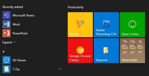 Windows 10 tile berwarna Cara Ganti Warna "Icon Tile" Aplikasi di Windows 10 1 Windows 10 tile berwarna