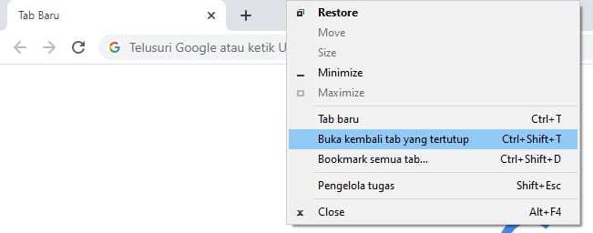 buka kembali tab yang tertutup 3 Cara Buka Kembali Tab Chrome yang Barusan Ditutup 4 buka kembali tab yang tertutup