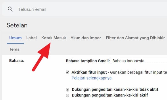menu kotak masuk Cara Mudah Mencari Email yang Belum Dibaca di Gmail 8 menu kotak masuk
