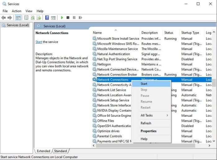 Network Connections Start 5 Cara Mengembalikan WiFi yang Hilang di Windows 10 11 Network Connections Start