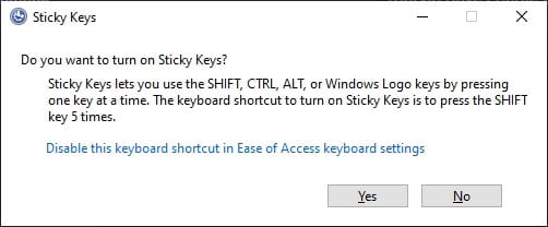 Sticky Keys Cara Mencegah Sticky Keys Muncul Saat Tekan Tombol Shift 1 Sticky Keys