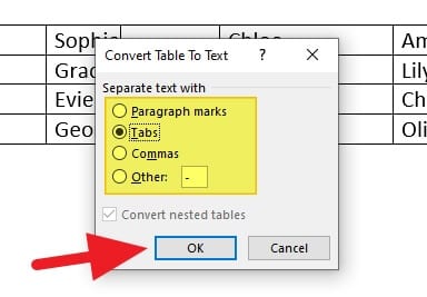 convert table to Cara Hilangkan Tabel tanpa Hapus Teks di Microsoft Word 4 convert table to