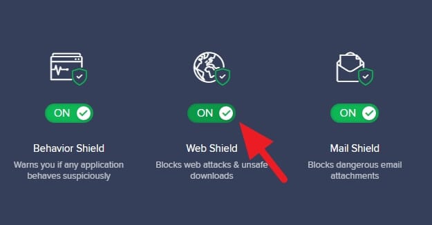 web shield 2 Cara Mencegah Avast Memblokir Website Tertentu 12 web shield