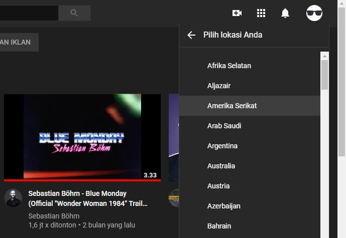 pilih lokasi 3 Cara Mencegah Youtube Menerjemahkan Judul Video 5 pilih lokasi