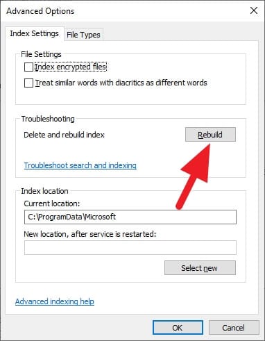 Rebuild Cara Mengecualikan Folder dari Pencarian Windows 5 Rebuild