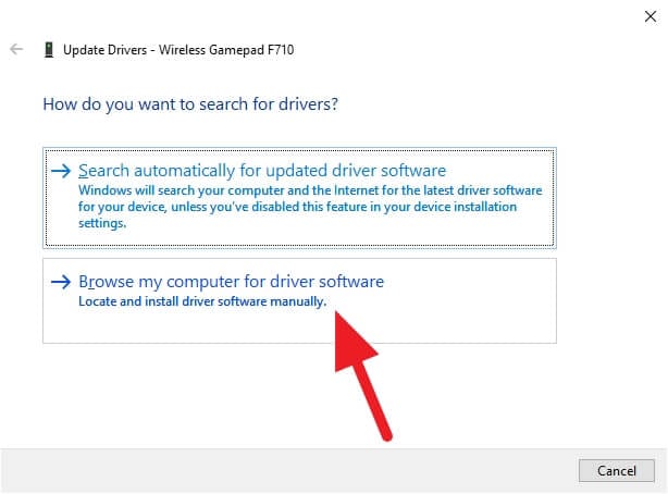 browse my computer for driver software Cara Mengatasi Logitech F710 Tidak Bisa Connect ke Windows 3 browse my computer for driver software