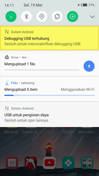 Debugging USB Terhubung Cara Mudah Restart Android Tanpa Tombol Power 3 Debugging USB Terhubung