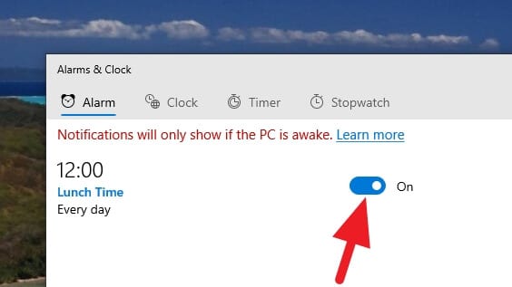 On Cara Membuat Alarm di Windows 10 Tanpa Software Tambahan 4 On