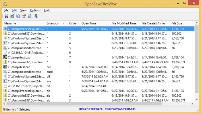 OpenSaveFilesView 3 Cara Melihat File yang Pernah Dibuka di Komputer 5 OpenSaveFilesView