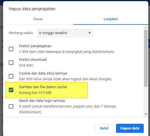 Hapus data penjelajahan 7 Cara Setting Google Chrome Agar Lebih Cepat dan Ringan 5 Hapus data penjelajahan