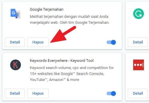 Hapus ekstensi 7 Cara Setting Google Chrome Agar Lebih Cepat dan Ringan 3 Hapus ekstensi