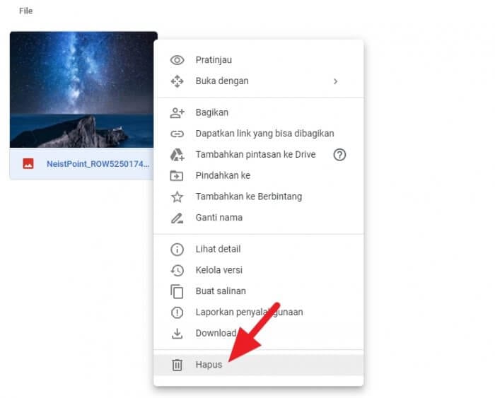 Hapus file Google Drive Cara Memindahkan File Google Drive ke Akun Lain 7 Hapus file Google Drive