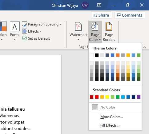 Cara Mengganti Warna Background Kertas Di Microsoft Word