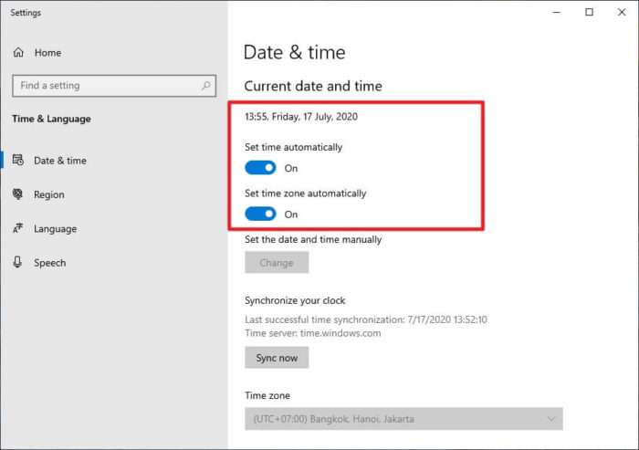 Set time automatically 3 Cara Perbaiki Jam dan Tanggal yang Selalu Salah di Windows 10 3 Set time automatically