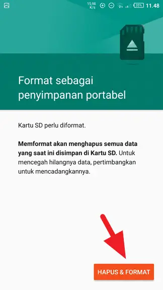 Hapus format Cara Format Kartu SD di HP Android 6 Hapus format
