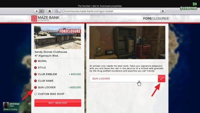 Gun locker Cara 'Membuang' Senjata di GTA V Online 5 Gun locker