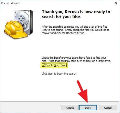 Enable Deep Scan Cara Menggunakan Recuva untuk Mengembalikan File yang Terhapus 6 Enable Deep Scan
