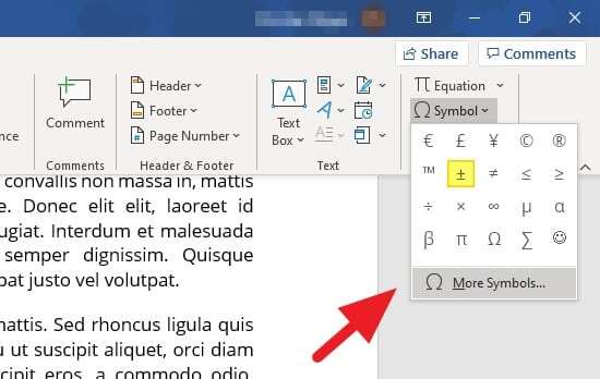 More Symbols 3 Cara Membuat Simbol Kurang-Lebih (±) di Ms. Word 4 More Symbols