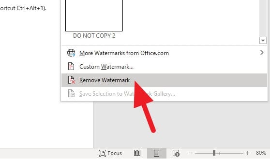 Remove Watermark Cara Cepat Menghapus Watermark di Ms. Word 4 Remove Watermark