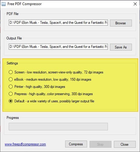 Settings quality Cara Memperkecil Ukuran File PDF Offline Gratis 4 Settings quality