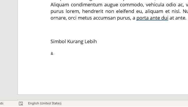 Simbol kurang lebih 3 Cara Membuat Simbol Kurang-Lebih (±) di Ms. Word 7 Simbol kurang lebih