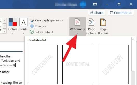 Watermark menu Cara Cepat Menghapus Watermark di Ms. Word 5 Watermark menu