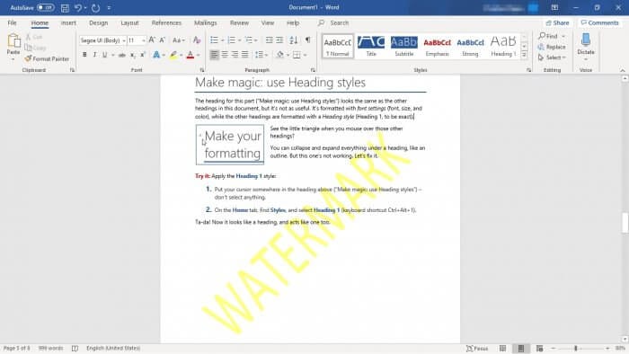 Watermark word Cara Cepat Menghapus Watermark di Ms. Word 3 Watermark word