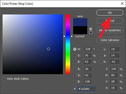 color picker 1 3 Cara Mudah Membuat Efek Gradasi Warna di Photoshop 16 color picker 1