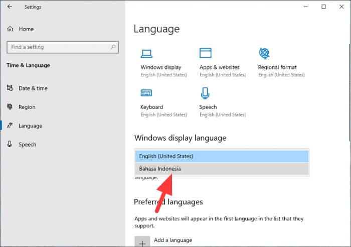 Bahasa Indonesia Windows Cara Mengubah Bahasa di Windows 10 Menjadi Indonesia 4 Bahasa Indonesia Windows