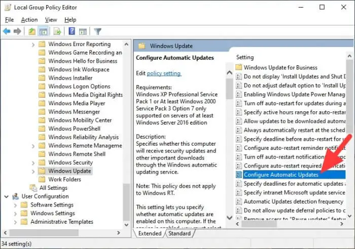 Configure Automatic Update Cara Mematikan Update Windows 10 Secara Permanen 2 Configure Automatic Update