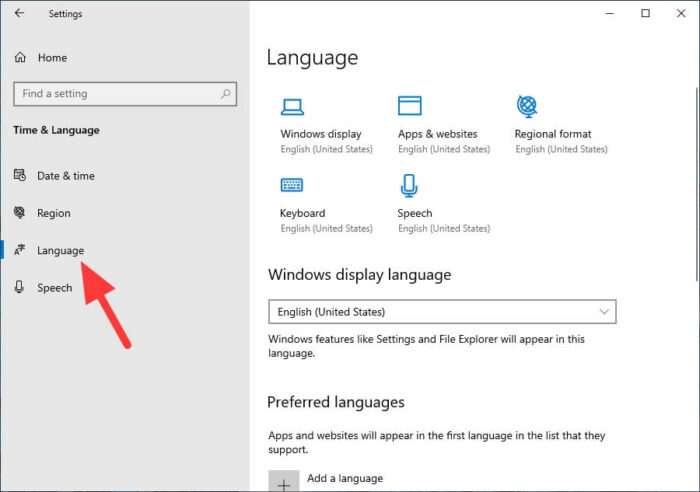 Language 1 Cara Mengubah Bahasa di Windows 10 Menjadi Indonesia 5 Language 1