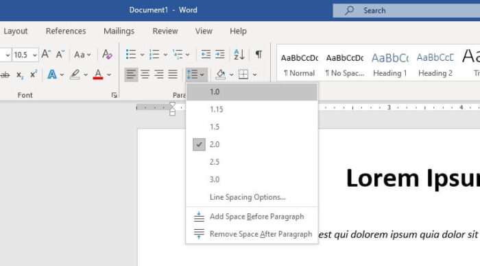 line spacing 6 Cara Merapikan Tulisan di Word Agar Tampak Profesional 9 line spacing