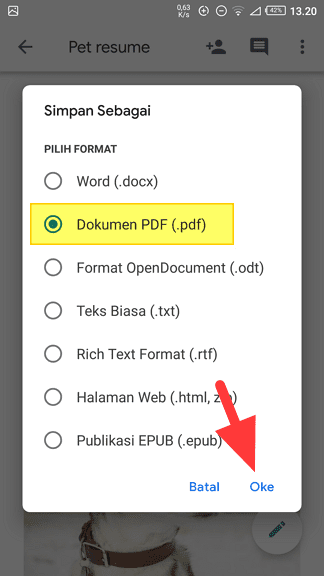 Dokumen PDF Cara Mengubah Word ke PDF di Android dengan Google Docs 11 Dokumen PDF